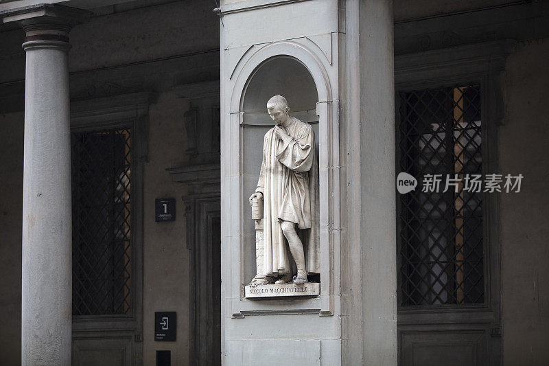 Niccolo Macchiavelli，在意大利佛罗伦萨乌菲齐柱廊的壁龛里